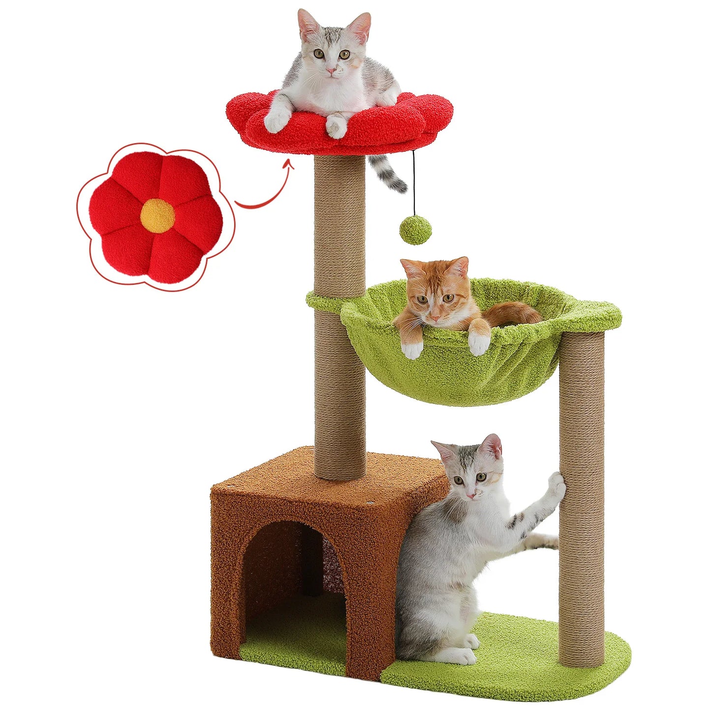 Arbre à chat fleur avec hamac