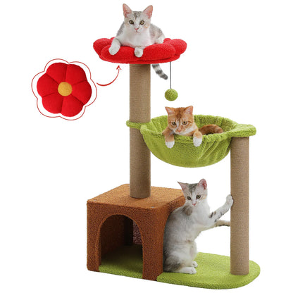 Arbre à chat fleur avec hamac