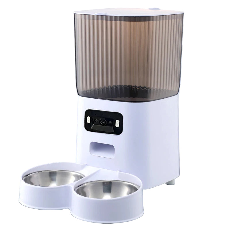 Distributeur automatique chat 5L – double gamelle, WiFi & caméra