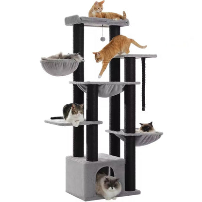 XXL Cat Tree – 11 Scratching Posts & Hammock for Large Cats