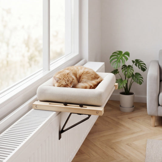 Lit pour chat radiateur et fenêtre avec support ajustable - 50x36cm