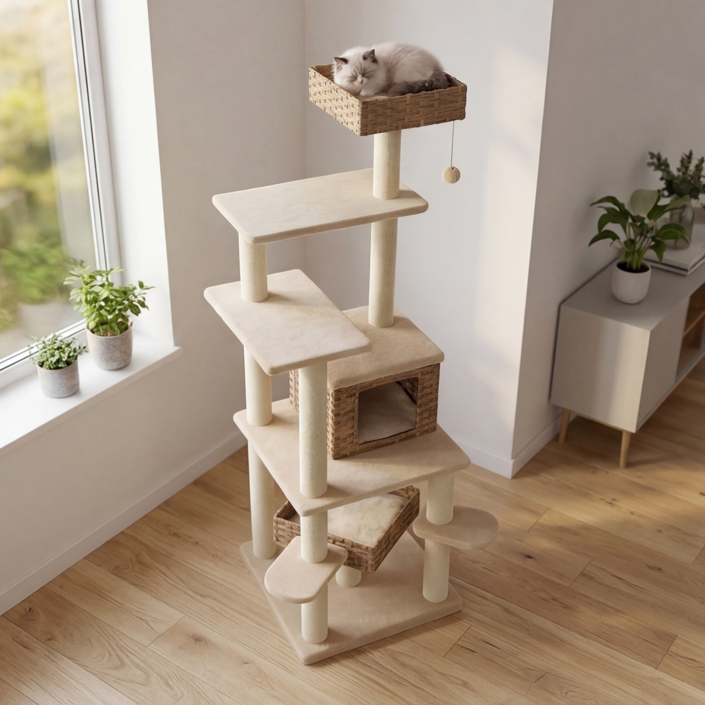 Le Kilimandjaro — Arbre à Chat XXL 174 cm Rotin & Sisal