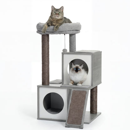 Arbre à chat double cabane