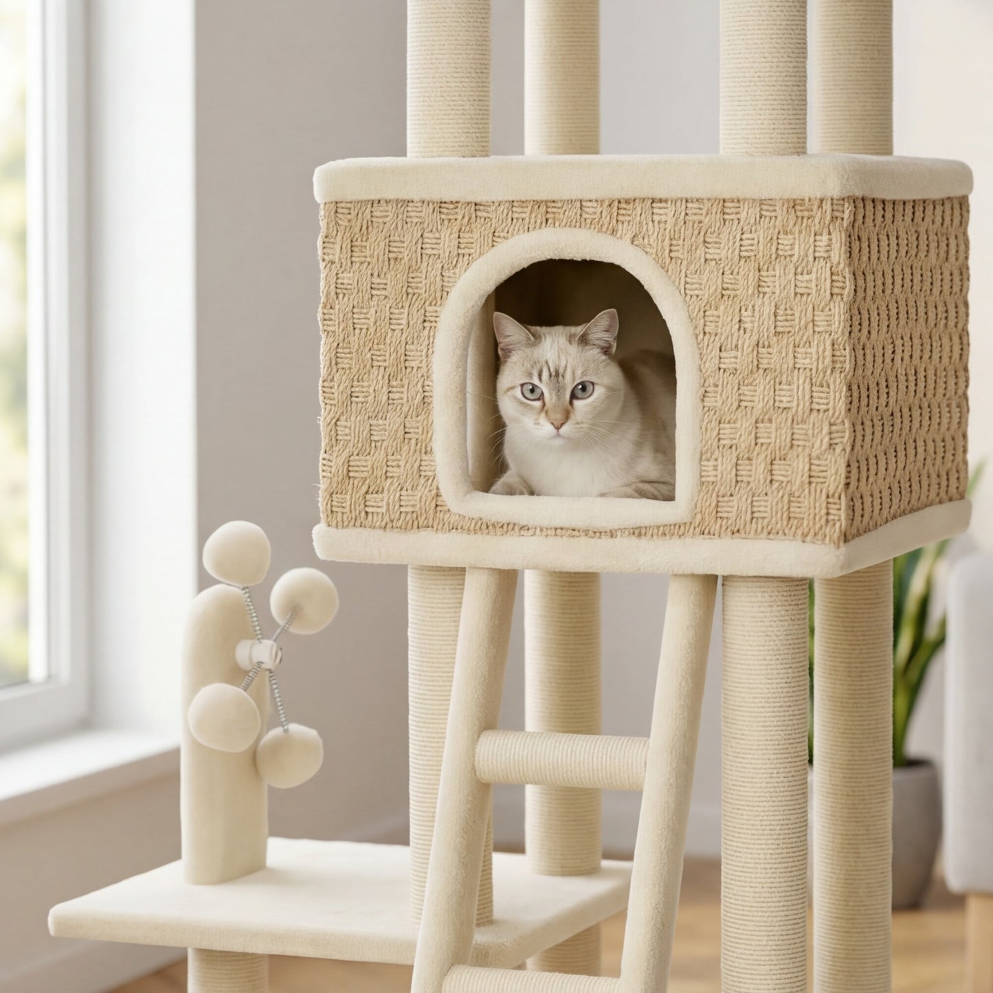Le Versailles — Arbre à Chat 131 cm avec Maison & Échelle