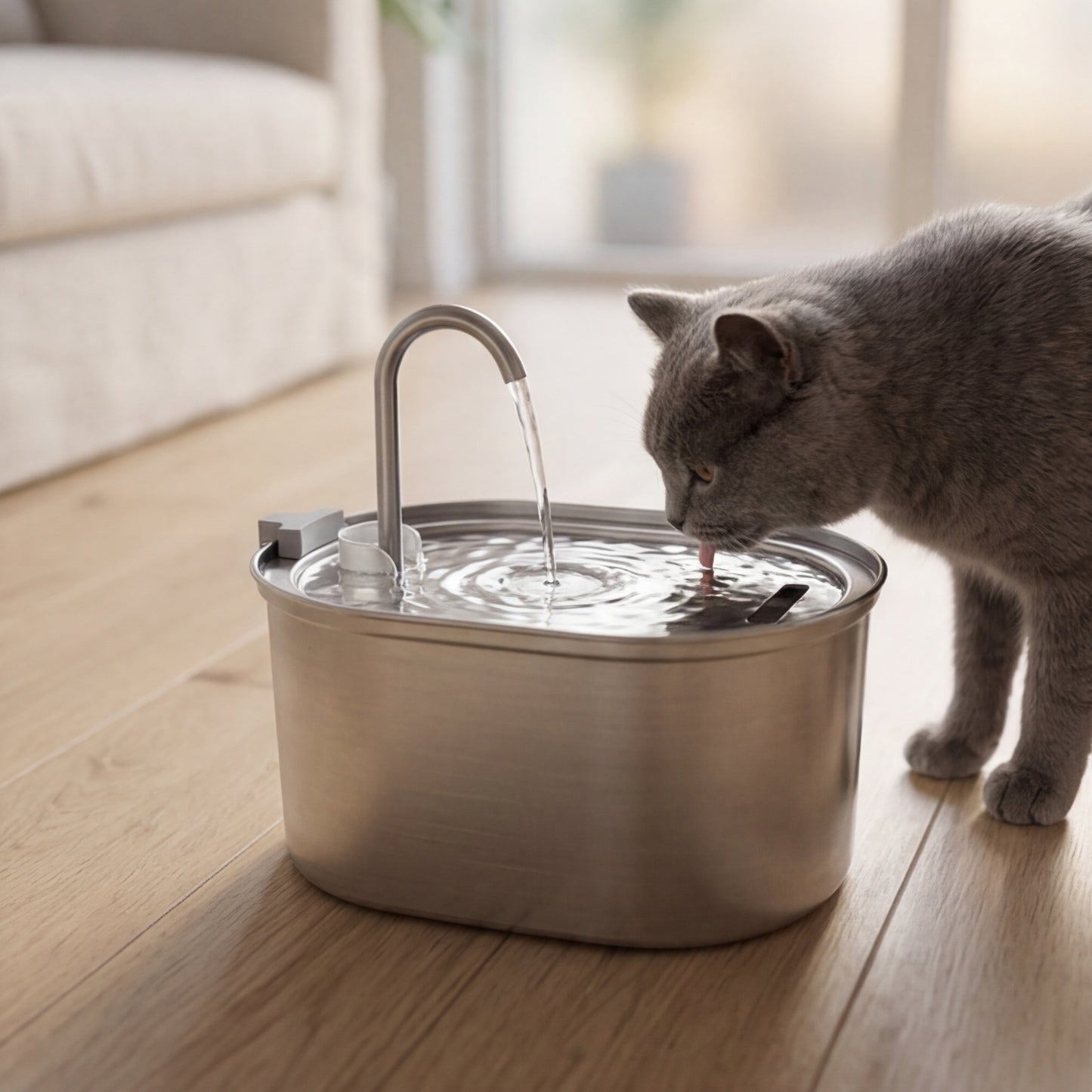 Trinkbrunnen für Katzen aus Edelstahl – 304 – 3,2 l & intelligenter Sensor