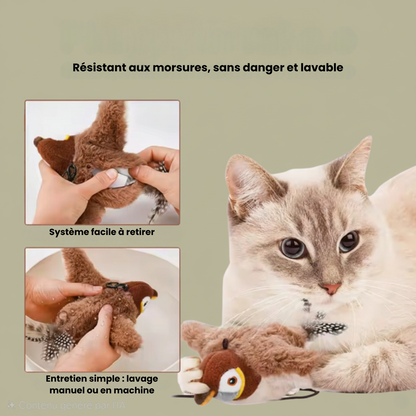 Jouet oiseau interactif rechargeable pour chat