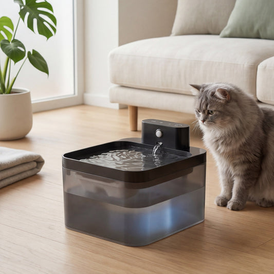 Fontaine à eau chat sans fil – capteur infrarouge & batterie
