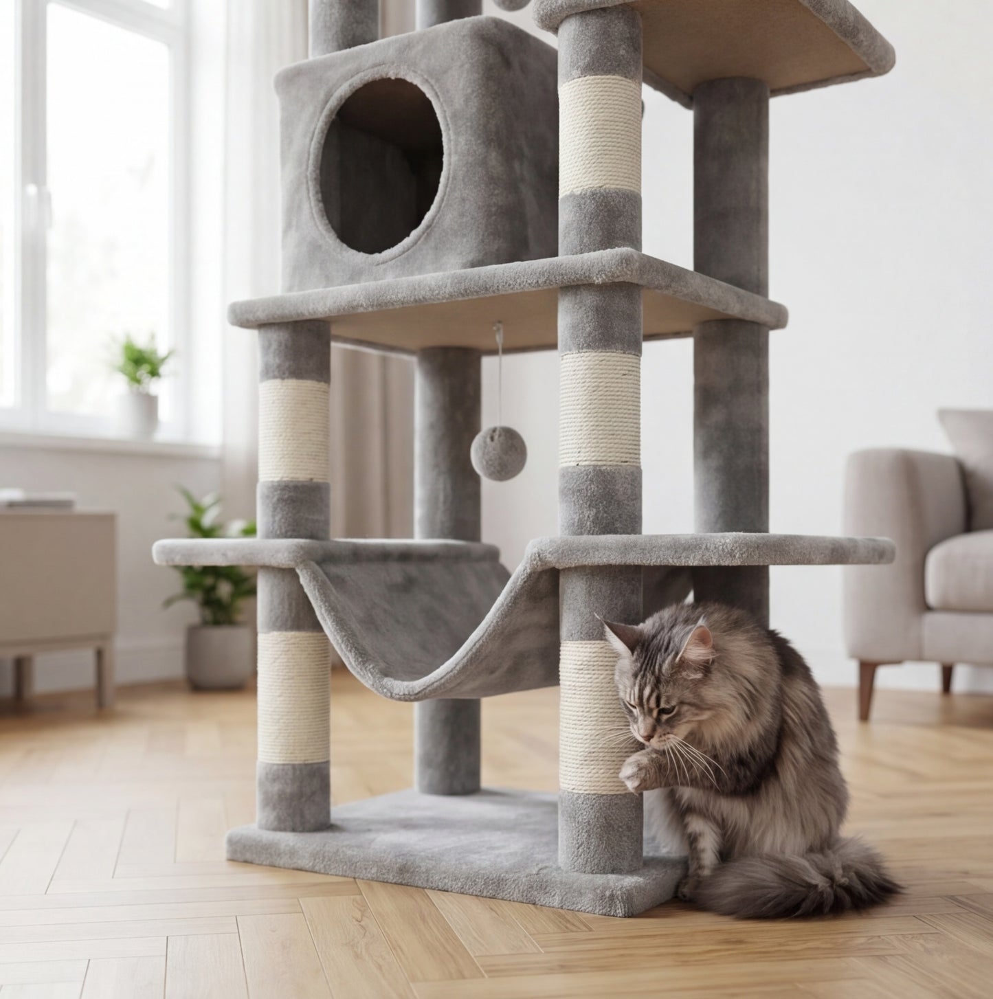 Arbre à chat XXL – 170 cm spécial Maine Coon