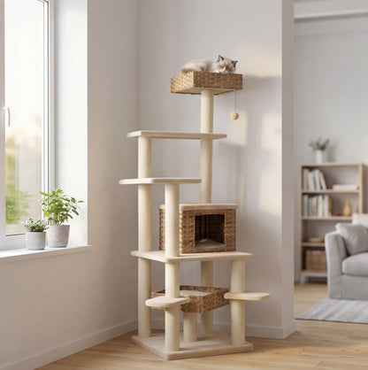Le Kilimandjaro — Arbre à Chat XXL 174 cm Rotin & Sisal