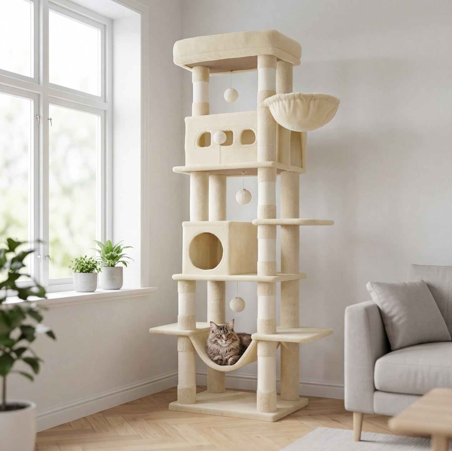 Arbre à chat XXL – 170 cm spécial Maine Coon