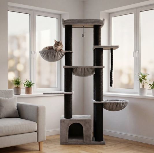Arbre à chat XXL – 11 griffoirs & hamac grands chats