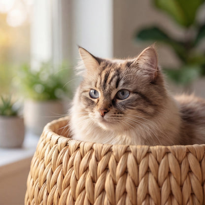 Katzenhaus aus Rattan