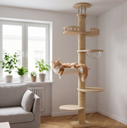Arbre à chat bois massif – sol-plafond 271-305 cm
