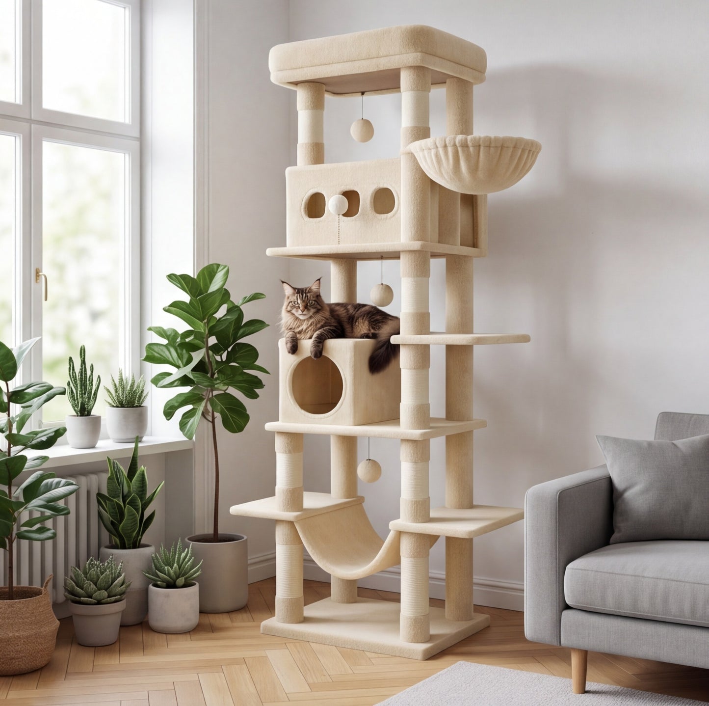 Arbre à chat XXL – 170 cm spécial Maine Coon