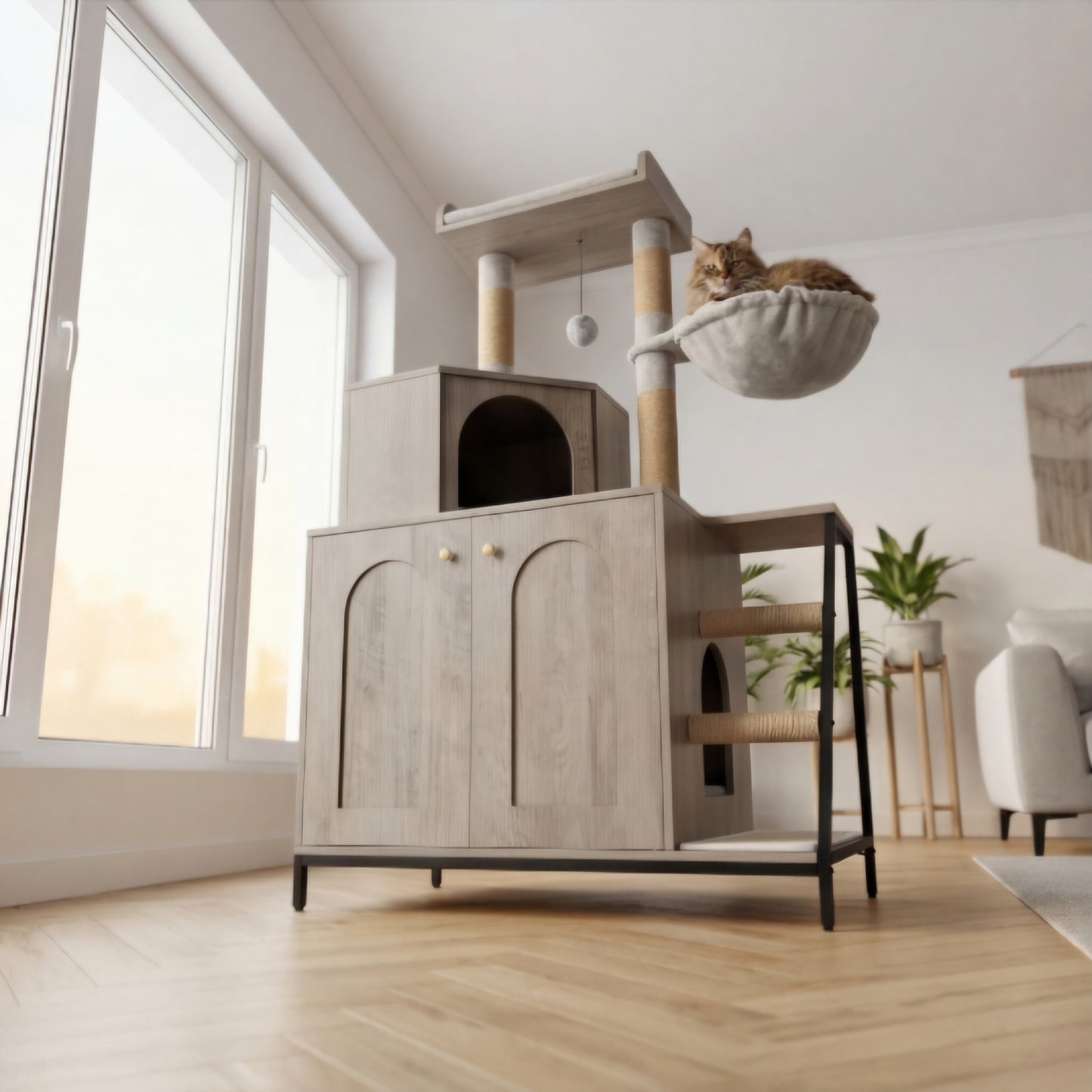 Furniture with cat tree - 121 cm