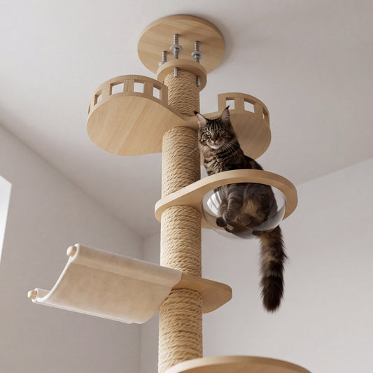 Arbre à chat bois massif – sol-plafond 271-305 cm