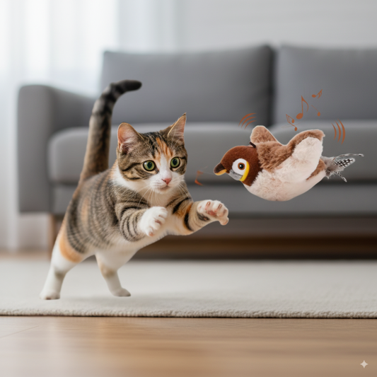 Rechargeable interactive bird toy for cats