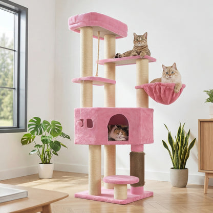 Mont Blanc — XXL Cat Tree 157 cm, 8 Scratching Posts & House