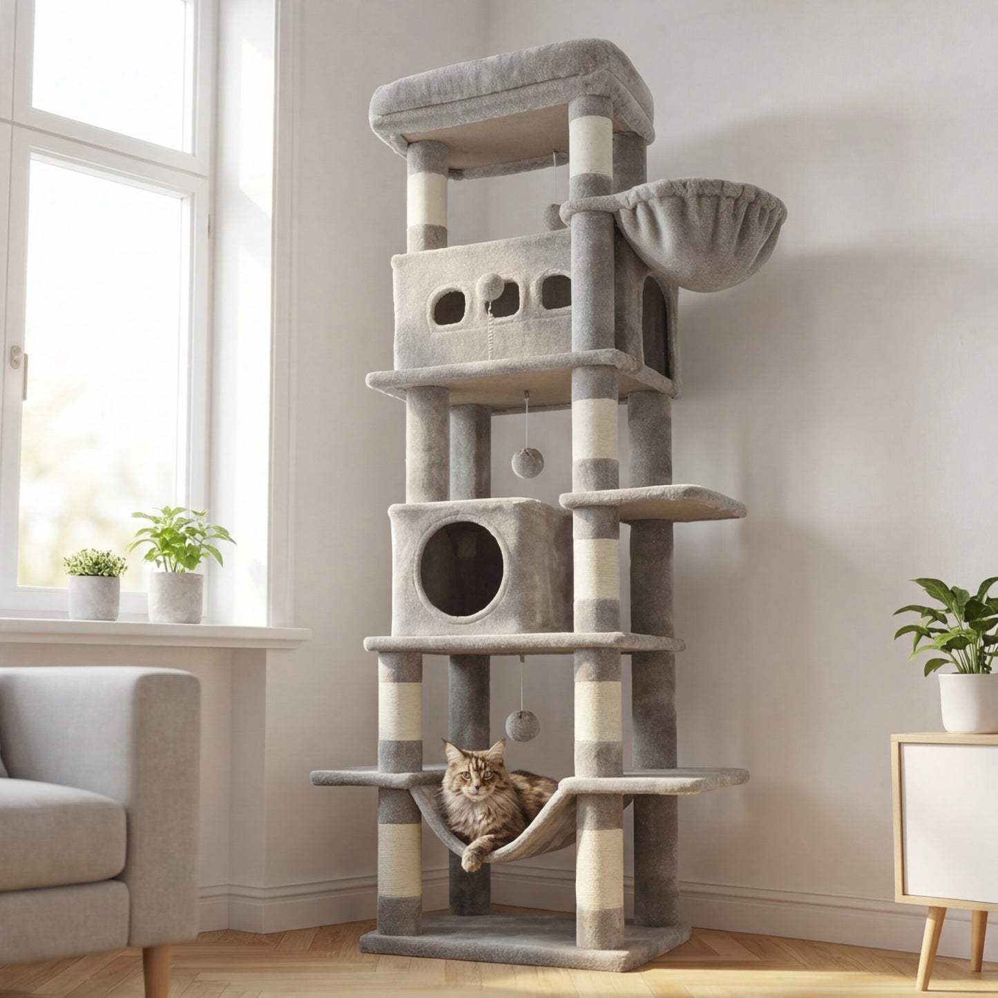 Arbre à chat XXL – 170 cm spécial Maine Coon