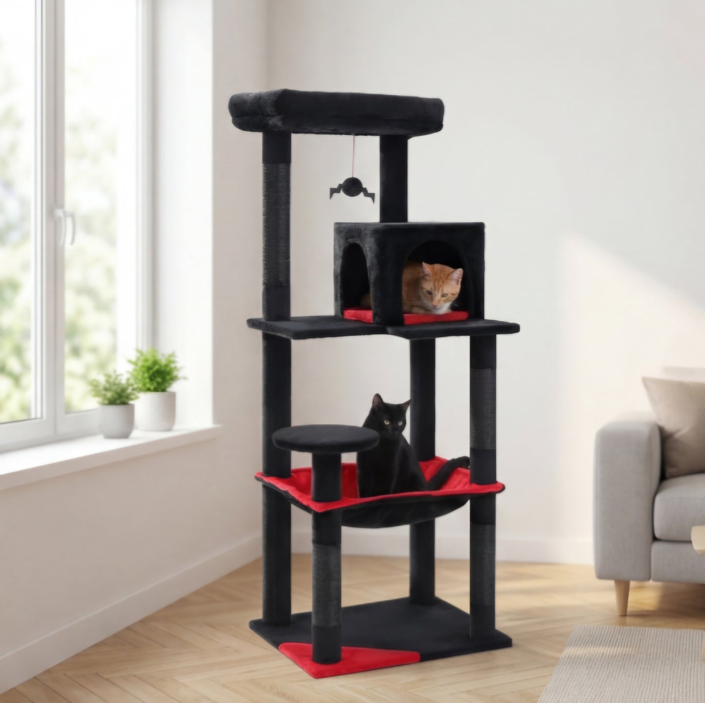 143cm cat tree with large XXL hammock