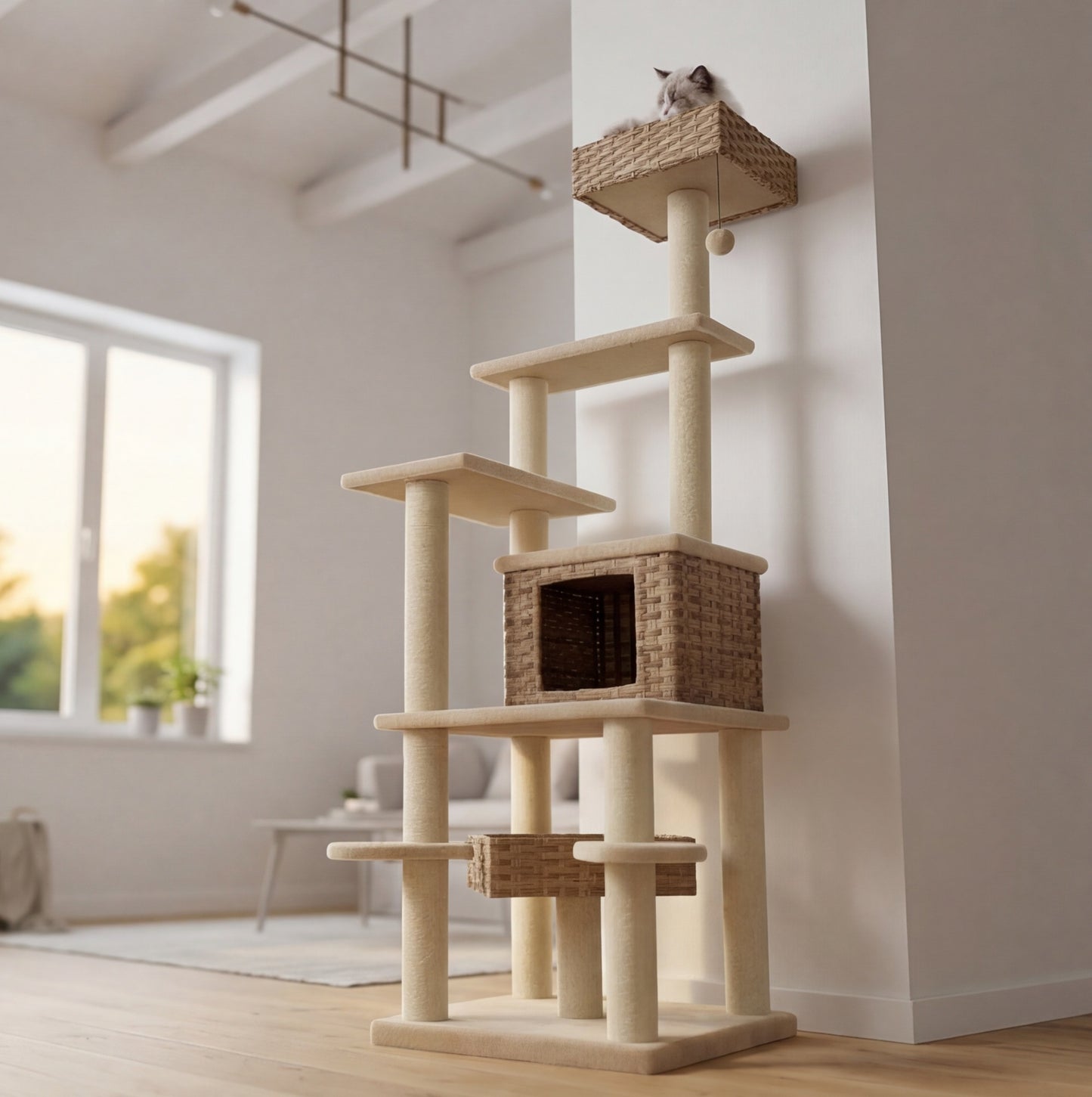 Le Kilimandjaro — Arbre à Chat XXL 174 cm Rotin & Sisal
