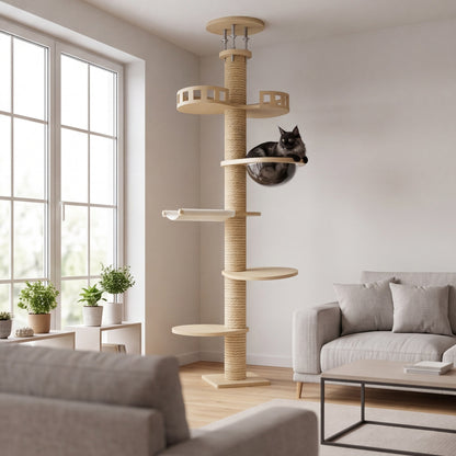 Arbre à chat bois massif – sol-plafond 271-305 cm