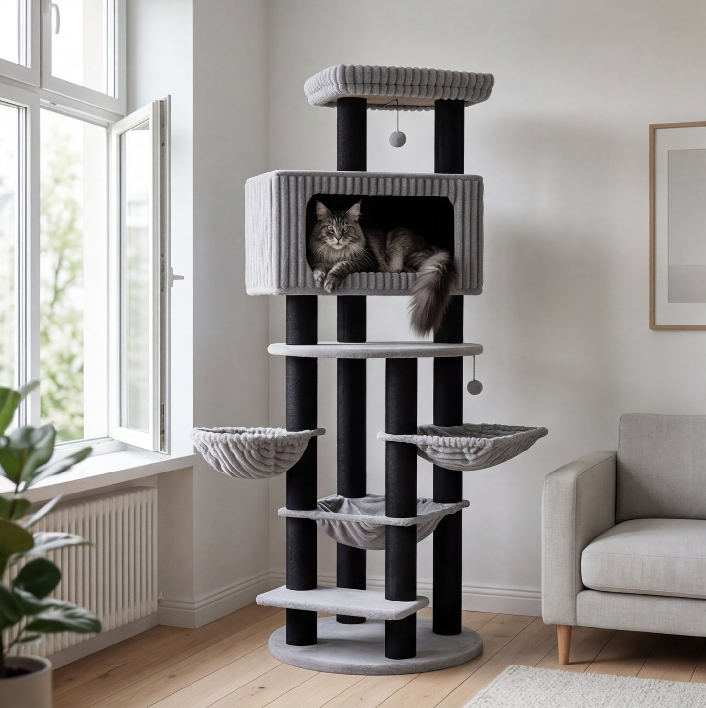 L'Himalaya — Arbre à Chat XXL 213 cm Grands Chats & Multi-Chats