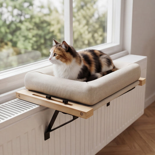 Lit pour chat radiateur et fenêtre avec support ajustable - 50x36cm