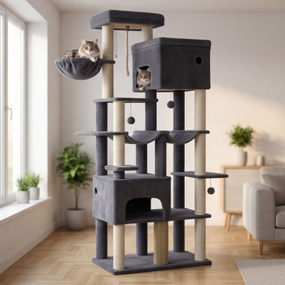 Arbre à chat XXL 200cm gratte-ciel 9 niveaux