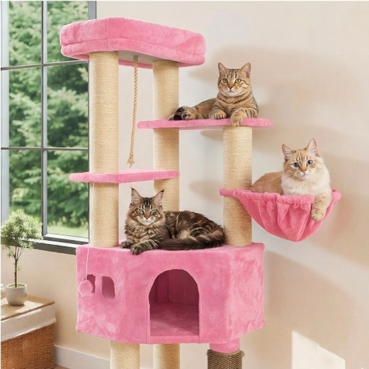Mont Blanc — XXL Cat Tree 157 cm, 8 Scratching Posts & House