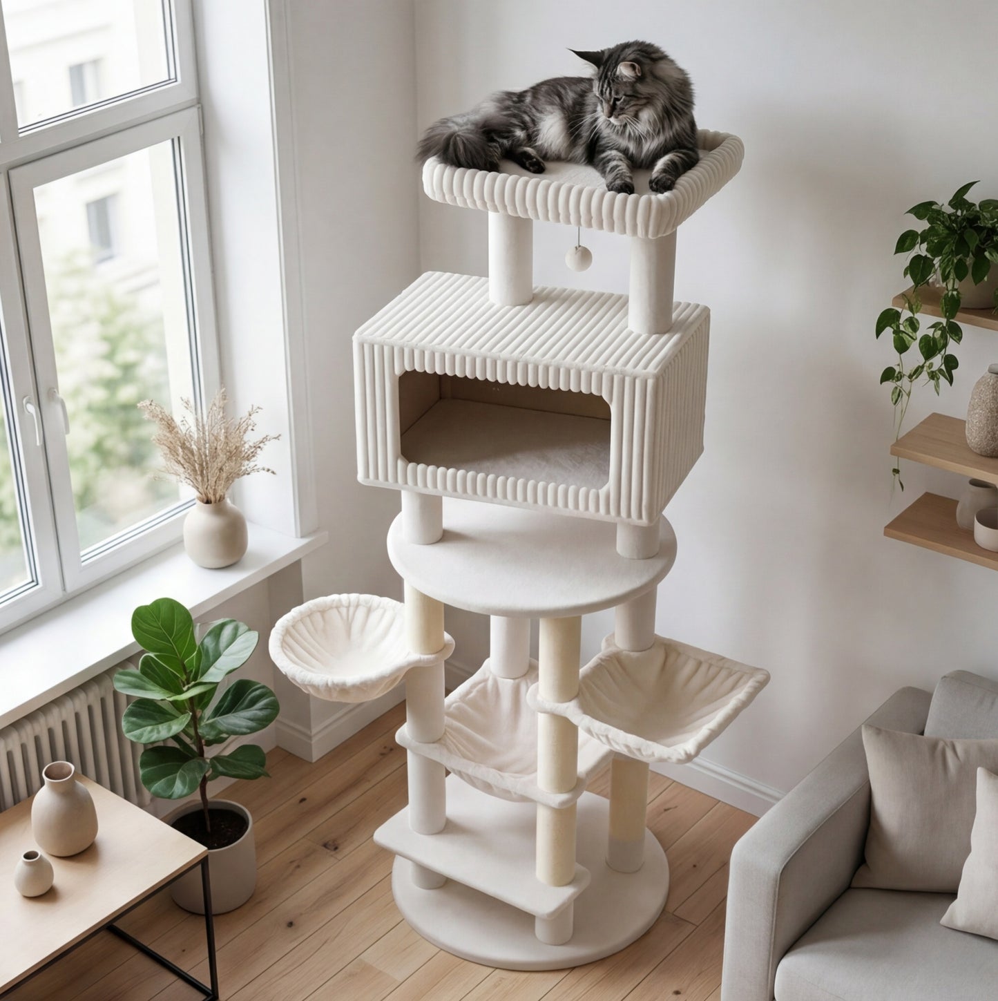 L'Himalaya — Arbre à Chat XXL 213 cm Grands Chats & Multi-Chats