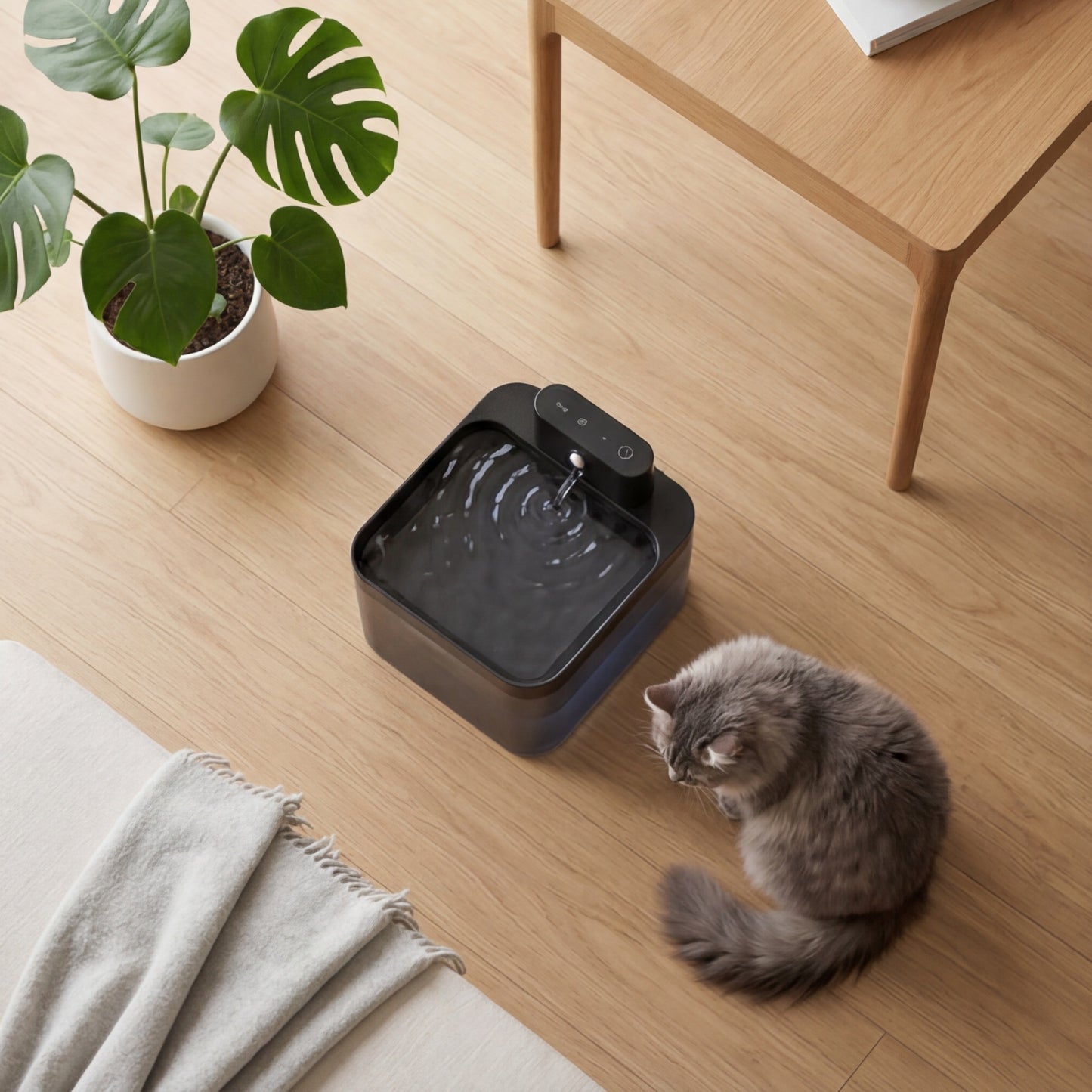 Kabelloser Katzenbrunnen – mit Infrarotsensor und Batterie