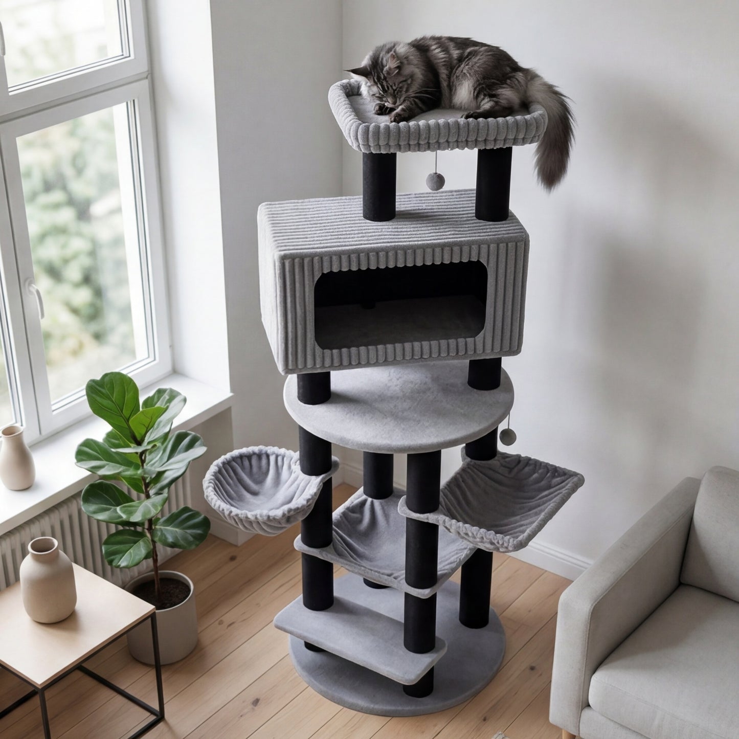 L'Himalaya — Arbre à Chat XXL 213 cm Grands Chats & Multi-Chats