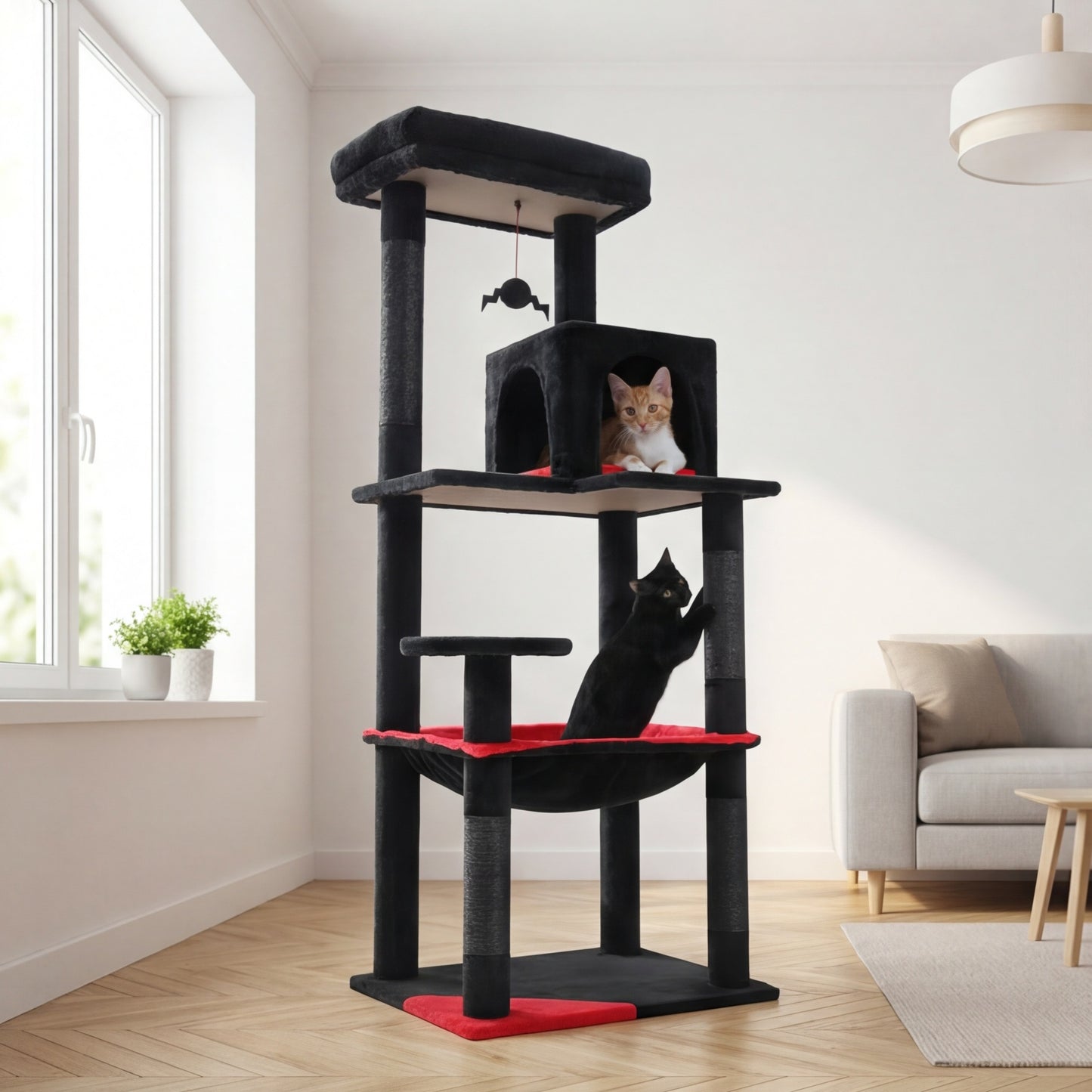 143cm cat tree with large XXL hammock